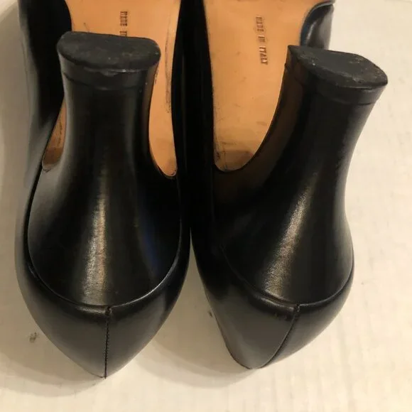 SALVATORE FERRAGAMO WOMEN'S BLACK LEATHER DRESS SHOES  SIZE: 7 1/2 B - Picture 7 of 12